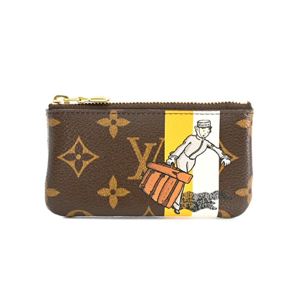 Louis Vuitton Pochette Coin Wallet Pouch Leather Brown